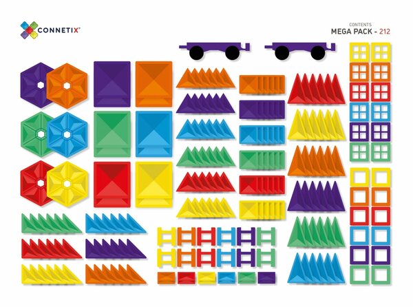Connetix Magnetische Tegels Rainbow Mega Pack 212 stuks Connetix Magnetische Tegels Rainbow Mega Pack 212 stuks
