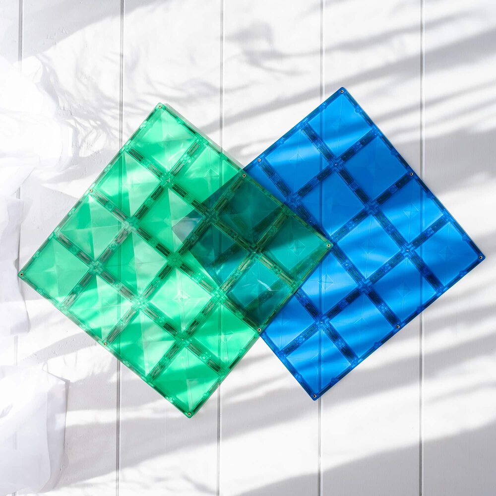 Connetix Magnetische Tegels Bodemplaten Groen en Blauw 2 stuks Connetix Magnetische Tegels Bodemplaten Groen en Blauw 2 stuks