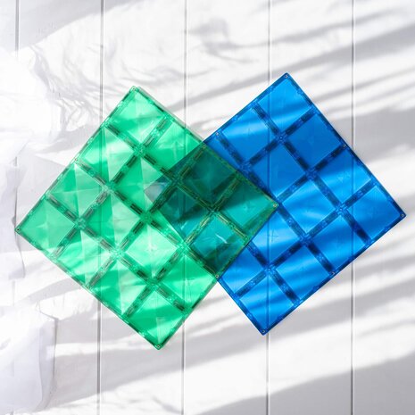 Connetix Magnetische Tegels Bodemplaten Groen en Blauw 2 stuks Connetix Magnetische Tegels Bodemplaten Groen en Blauw 2 stuks
