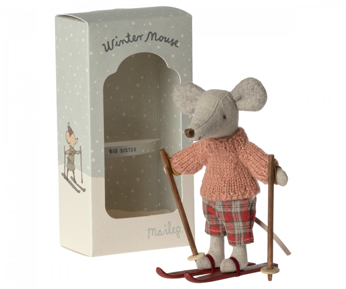 Maileg Winter Mouse met ski set, Big sister Maileg Winter Mouse met ski set, Big sister