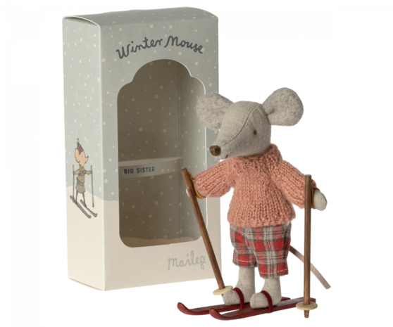 Maileg Winter Mouse met ski set, Big sister Maileg Winter Mouse met ski set, Big sister