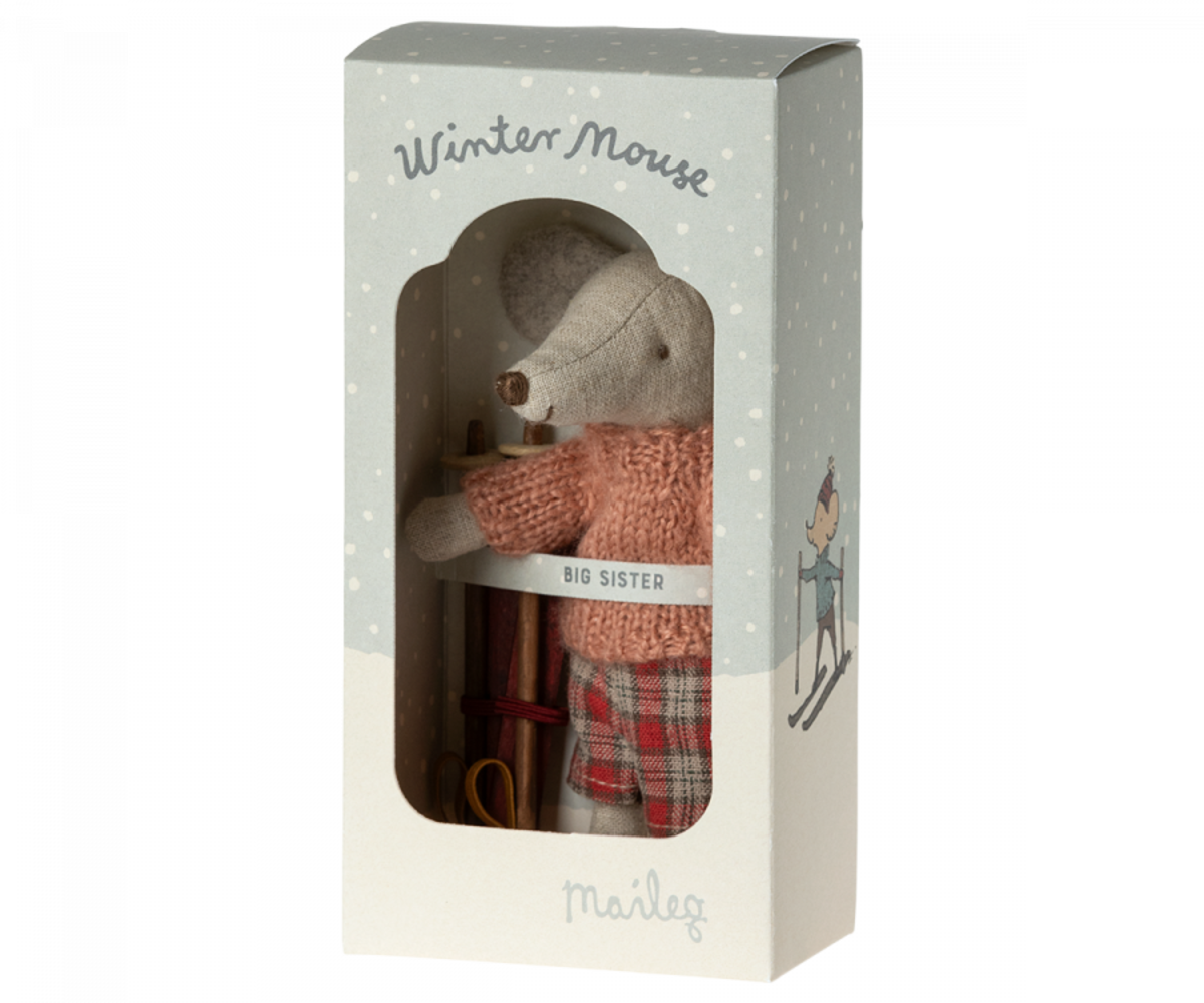 Maileg Winter Mouse met ski set, Big sister Maileg Winter Mouse met ski set, Big sister