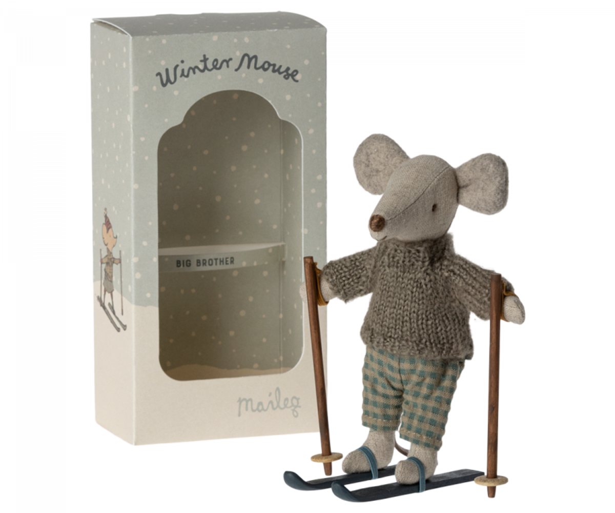 Maileg Winter Mouse met ski set, Big brother