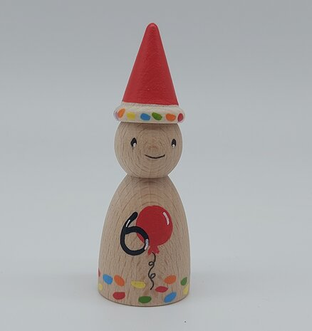 Houten Pegdoll Verjaardag met cijfer Houten Pegdoll Verjaardag met cijfer
