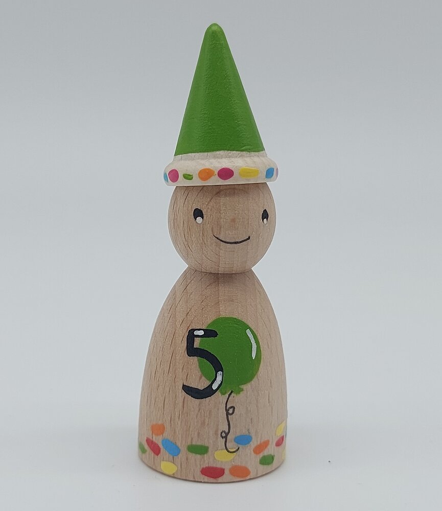 Houten Pegdoll Verjaardag met cijfer Houten Pegdoll Verjaardag met cijfer