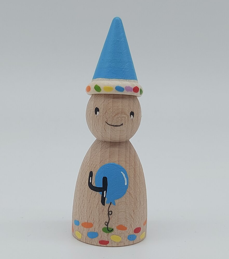 Houten Pegdoll Verjaardag met cijfer Houten Pegdoll Verjaardag met cijfer