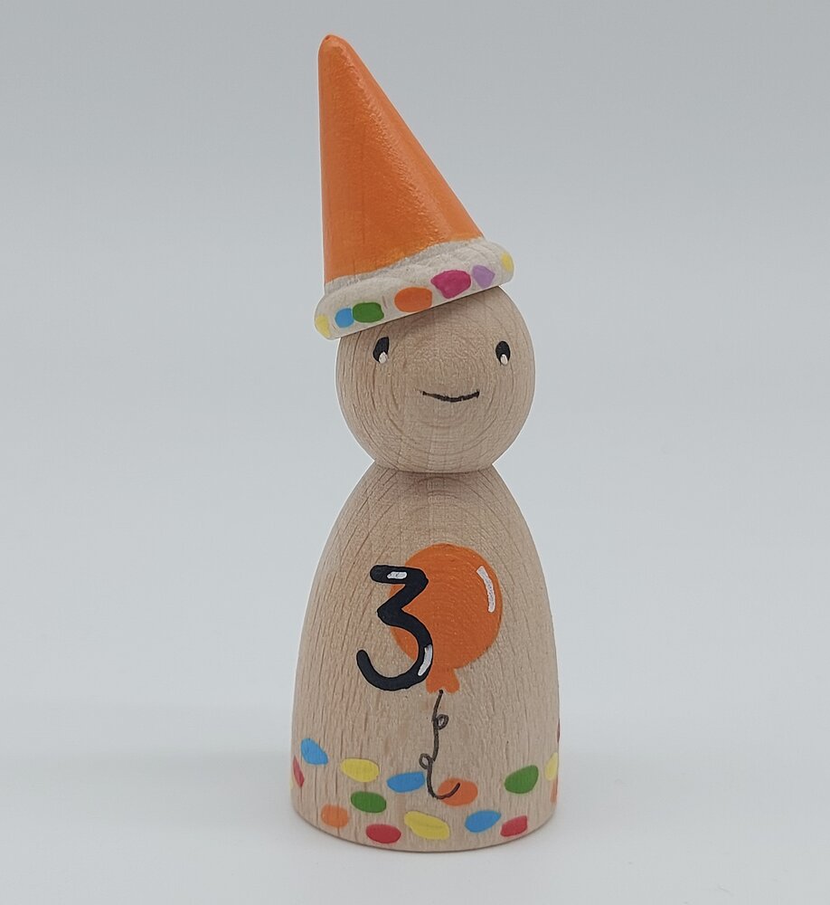 Houten Pegdoll Verjaardag met cijfer Houten Pegdoll Verjaardag met cijfer