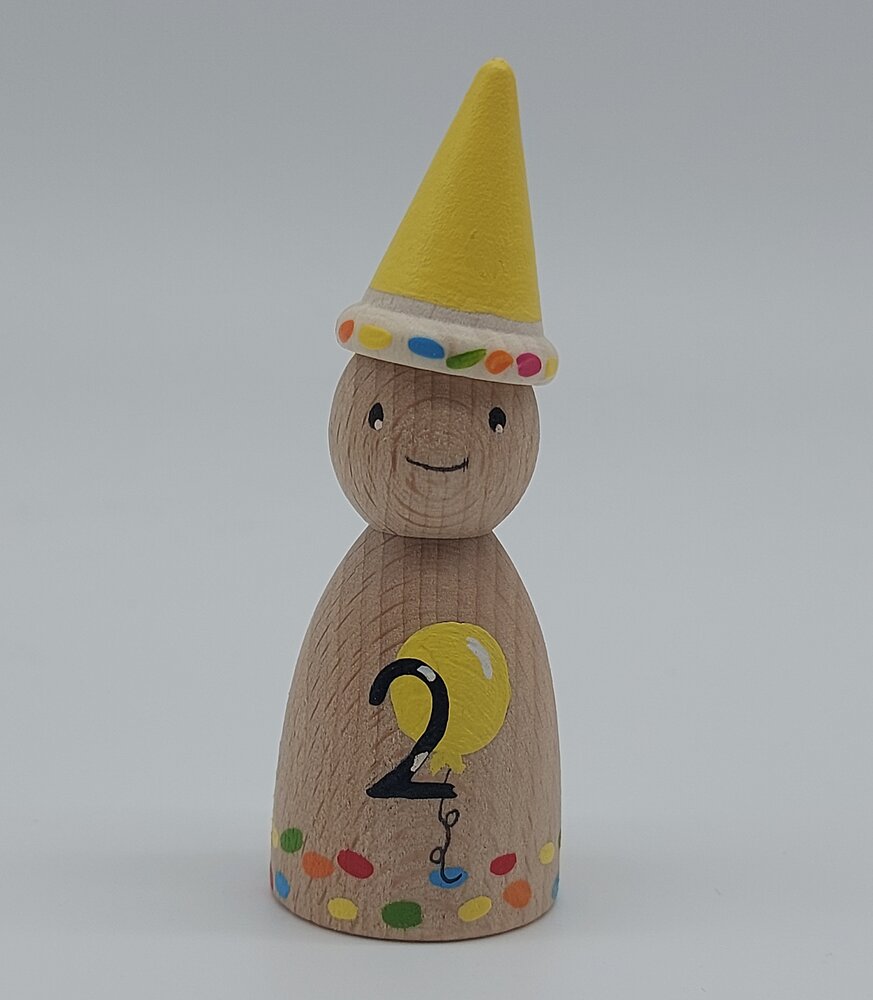 Houten Pegdoll Verjaardag met cijfer Houten Pegdoll Verjaardag met cijfer