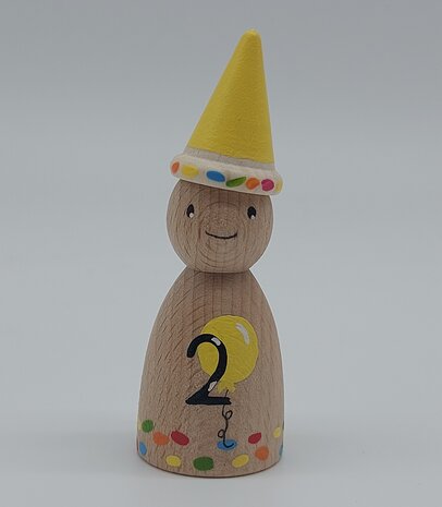 Houten Pegdoll Verjaardag met cijfer Houten Pegdoll Verjaardag met cijfer