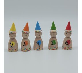Houten Pegdoll Verjaardag met cijfer Houten Pegdoll Verjaardag met cijfer
