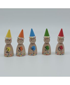 Houten Pegdoll Verjaardag met cijfer