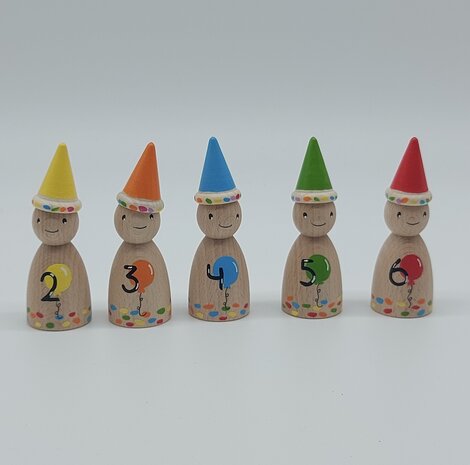 Houten Pegdoll Verjaardag met cijfer Houten Pegdoll Verjaardag met cijfer