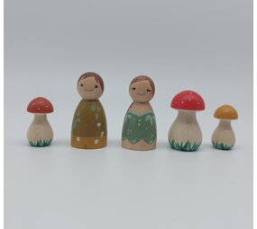 Set Elfjes met Paddenstoelen Set Elfjes met Paddenstoelen