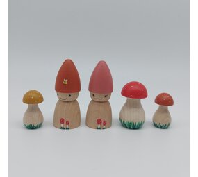 Set Kabouters met Paddenstoelen Set Kabouters met Paddenstoelen