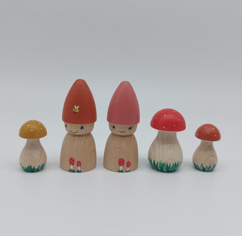Set Kabouters met Paddenstoelen Set Kabouters met Paddenstoelen