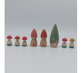 Grote Set Kabouters met Paddenstoelen Grote Set Kabouters met Paddenstoelen