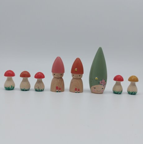 Grote Set Kabouters met Paddenstoelen Grote Set Kabouters met Paddenstoelen