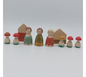 Grote Set Elfjes met Paddenstoelen Grote Set Elfjes met Paddenstoelen