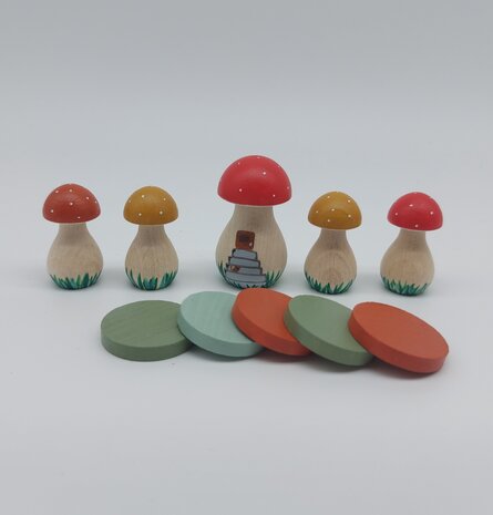 Set Paddenstoelen met schijfjes Set Paddenstoelen met schijfjes