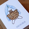 Juulz Illustrations Wenskaart Wiegje Hoera een Jongen