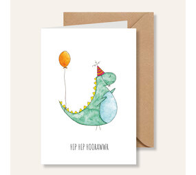 Juulz Illustrations Wenskaart Dino Hip Hip Hoorawwr Juulz Illustrations Wenskaart Dino Hip Hip Hoorawwr