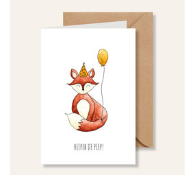 Juulz Illustrations Wenskaart Vos Hieper de piep Juulz Illustrations Wenskaart Vos Hieper de piep
