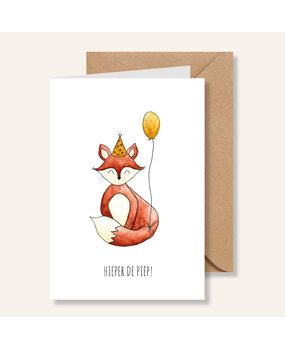 Juulz Illustrations Wenskaart Vos Hieper de piep Juulz Illustrations Wenskaart Vos Hieper de piep