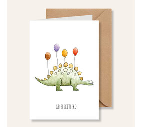 Juulz Illustrations Wenskaart Stegosaurus Gefeliciteerd Juulz Illustrations Wenskaart Stegosaurus Gefeliciteerd