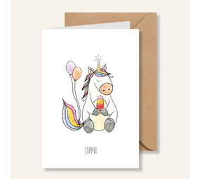Juulz Illustrations Wenskaart Unicorn Jippie Juulz Illustrations Wenskaart Unicorn Jippie