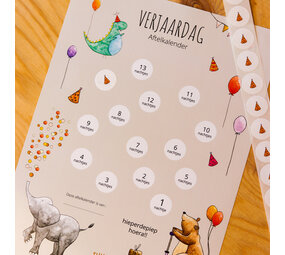 Juulz Illustrations Verjaardag aftelkalender met stickers Juulz Illustrations Verjaardag aftelkalender met stickers