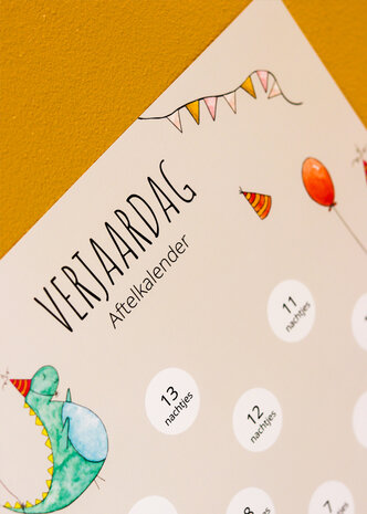 Juulz Illustrations Verjaardag aftelkalender met stickers