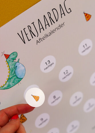 Juulz Illustrations Verjaardag aftelkalender met stickers