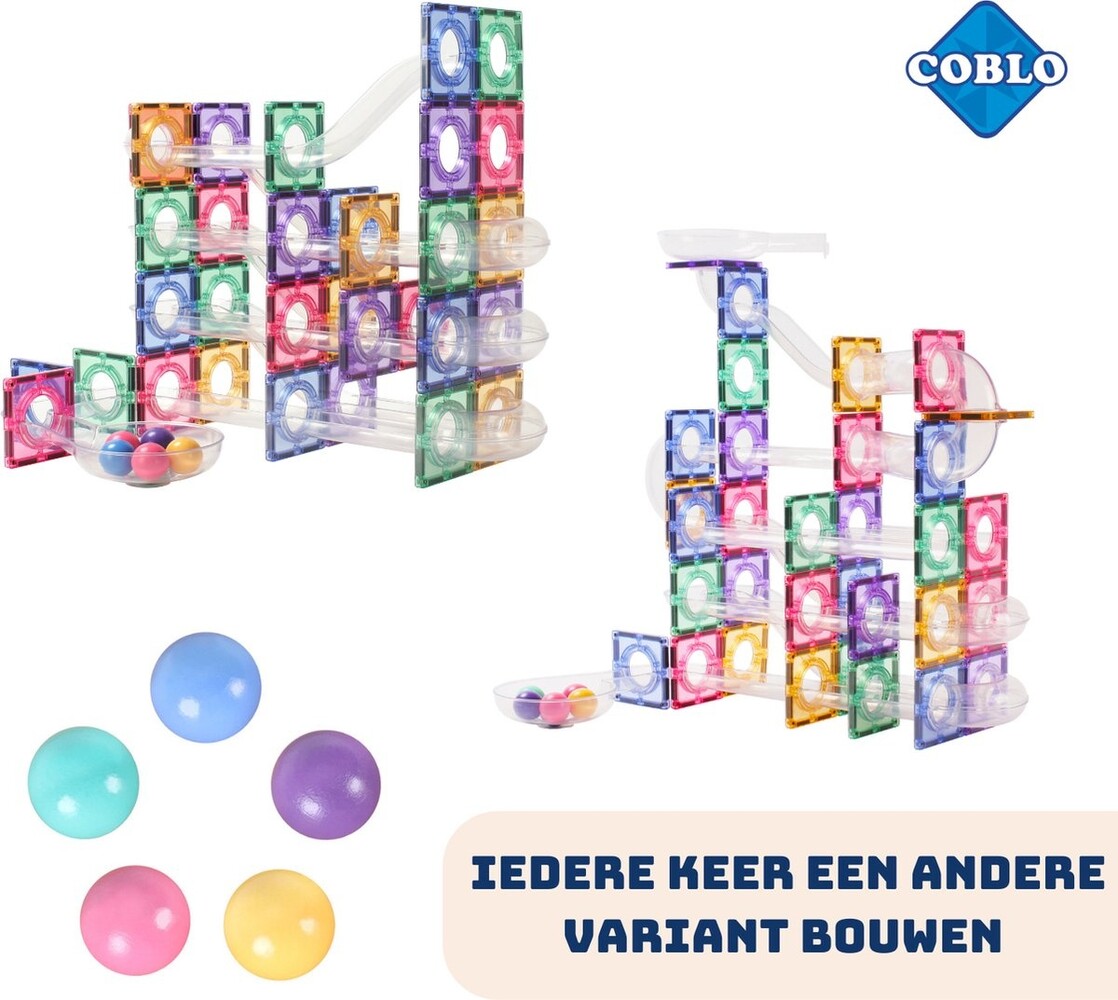 Coblo Knikkerbaan Pastel  100 stuks