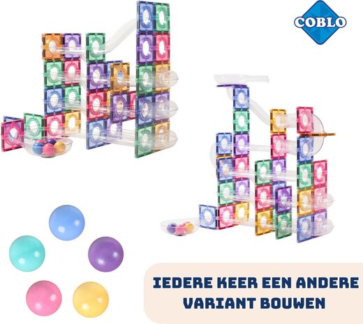 Coblo Knikkerbaan Pastel  100 stuks