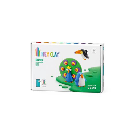 Hey Clay Interactieve Boetseerklei Vogels (6 kleuren) Hey Clay Interactieve Boetseerklei Vogels (6 kleuren)