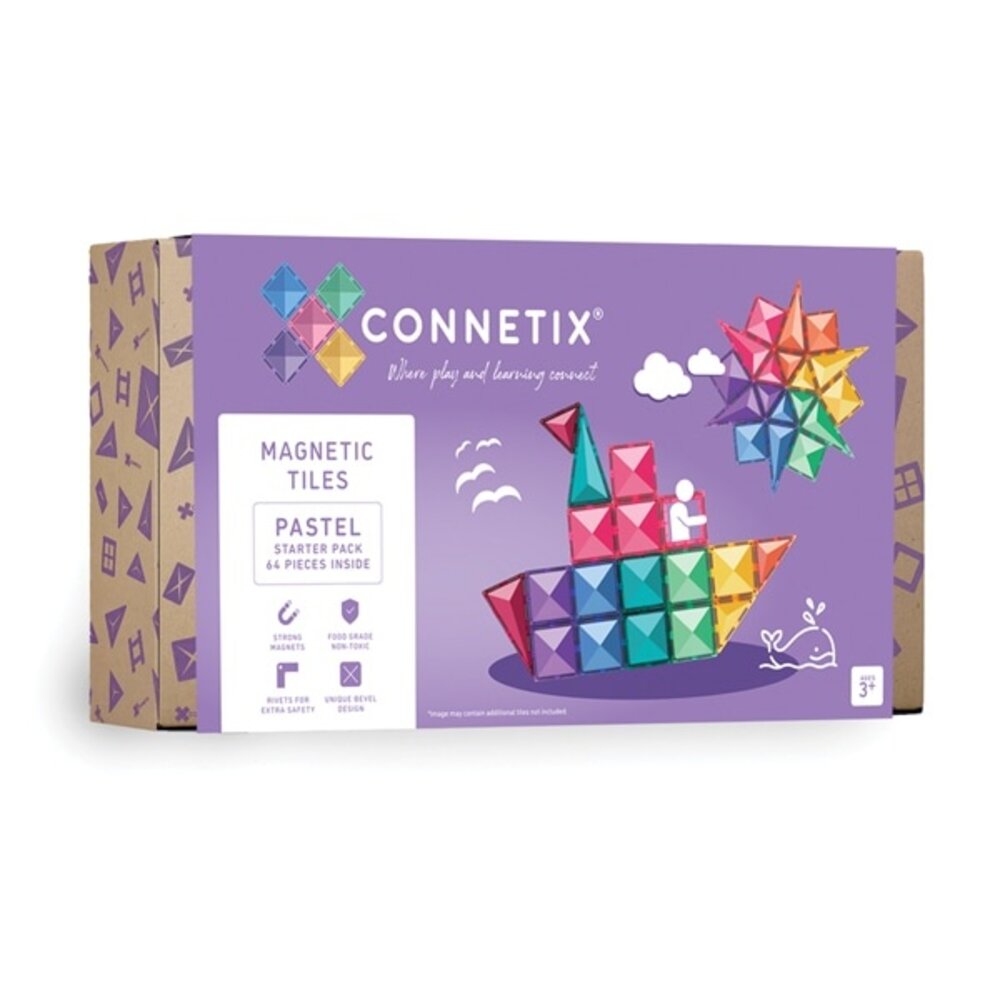 Connetix Magnetische Tegels Pastel Starter Pack 64 stuks