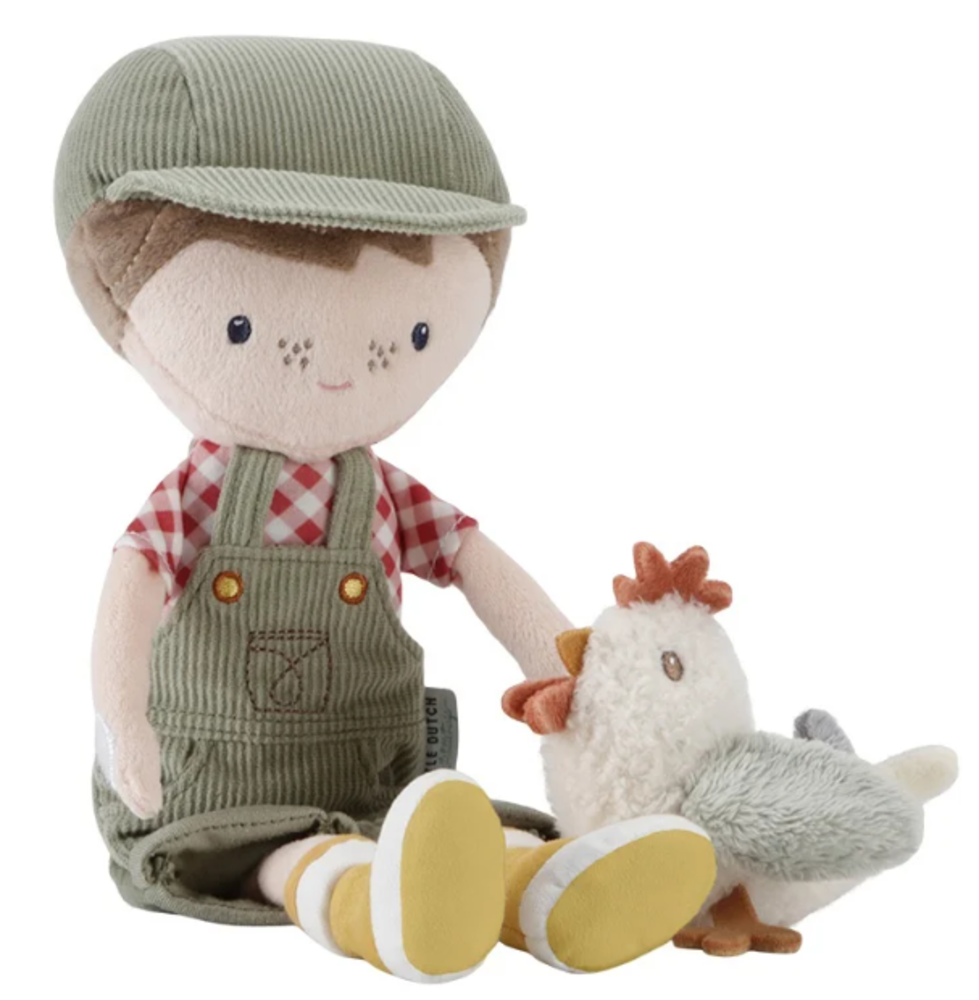 Little Dutch Knuffelpop Boer Jim met kip | 35cm Little Dutch Knuffelpop Boer Jim met kip | 35cm