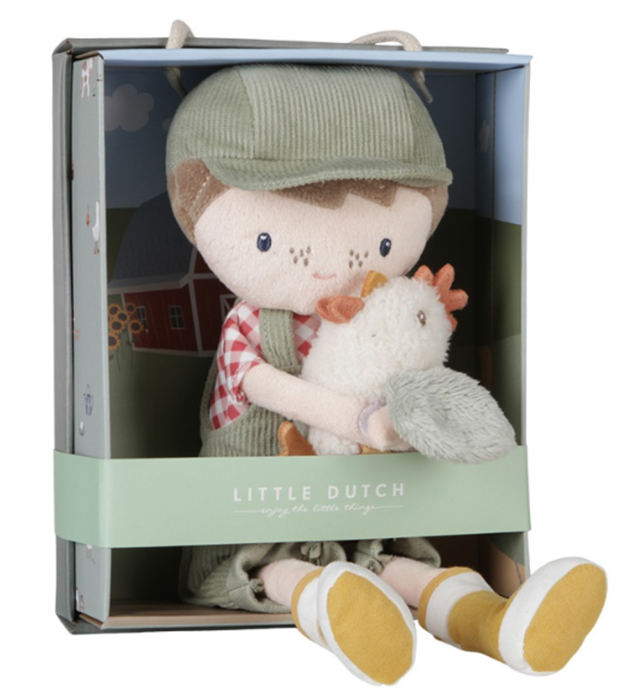 Little Dutch Knuffelpop Boer Jim met kip | 35cm Little Dutch Knuffelpop Boer Jim met kip | 35cm