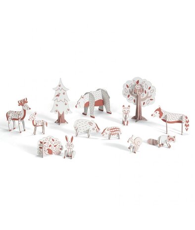 Djeco Knutselset kleur, bouw en speel bos Djeco Knutselset kleur, bouw en speel bos