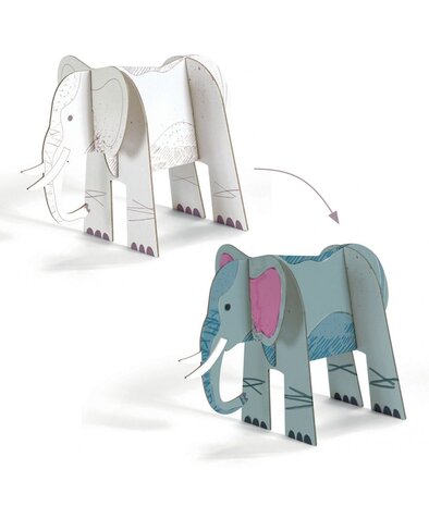 Djeco Knutselset kleur, bouw en speel Savanne