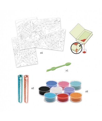 Djeco Gekleurd Zand en Glitter regenboos vis