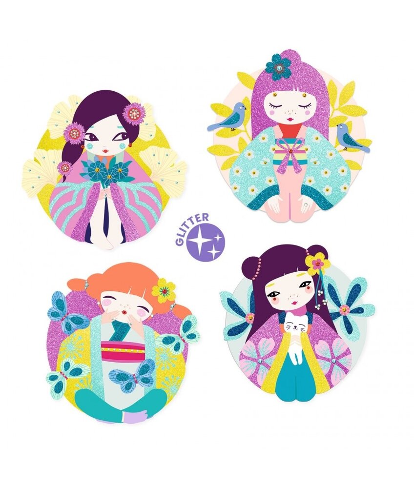 Djeco Schilderij met diamantjes en glitters Onnanoko