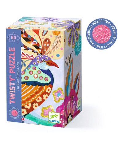 Djeco Puzzel Sprankelende vogel ( 50 stukjes) Djeco Puzzel Sprankelende vogel ( 50 stukjes)