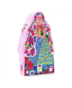 Djeco Silhouet puzzel De prinses en haar pauw ( 36 stukjes)