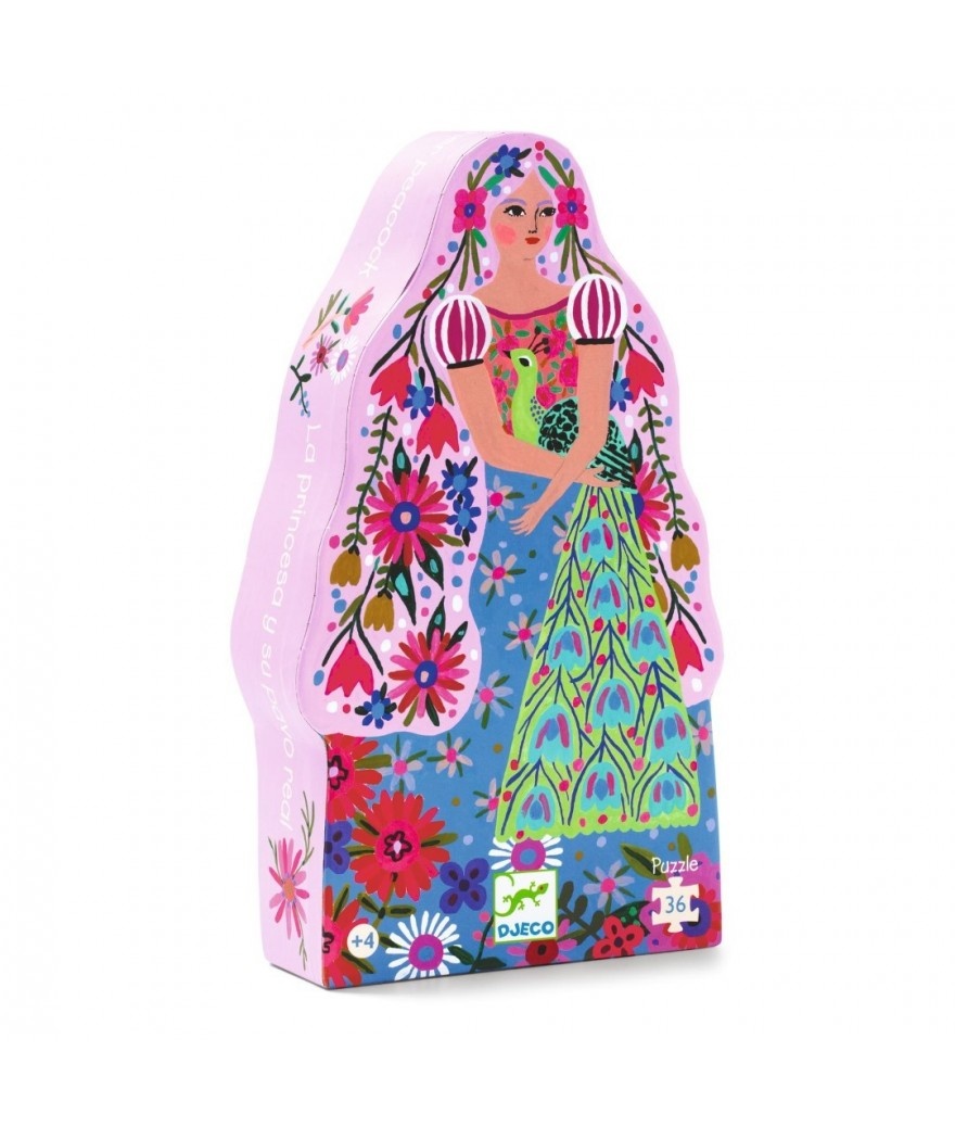 Silhouet puzzel De prinses en haar pauw ( 36 stukjes) afbeelding
