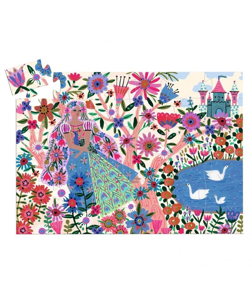 Djeco Silhouet puzzel De prinses en haar pauw ( 36 stukjes) Djeco Silhouet puzzel De prinses en haar pauw ( 36 stukjes)