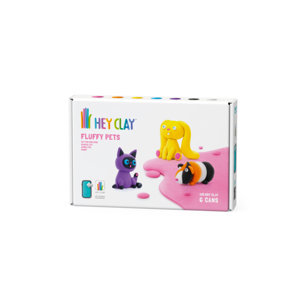 Hey Clay Interactieve Boetseerklei Fluffy Pets (6 kleuren) Hey Clay Interactieve Boetseerklei Fluffy Pets (6 kleuren)