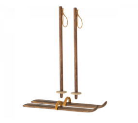 Maileg Set Ski's met Skistokken Vader en Moeder Muis Maileg Set Ski's met Skistokken Vader en Moeder Muis