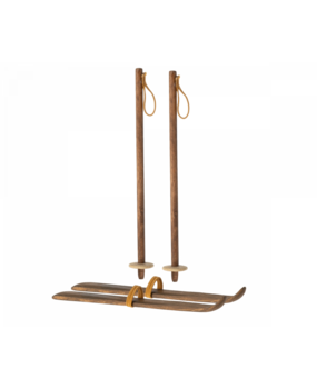 Maileg Set Ski's met Skistokken Vader en Moeder Muis Maileg Set Ski's met Skistokken Vader en Moeder Muis