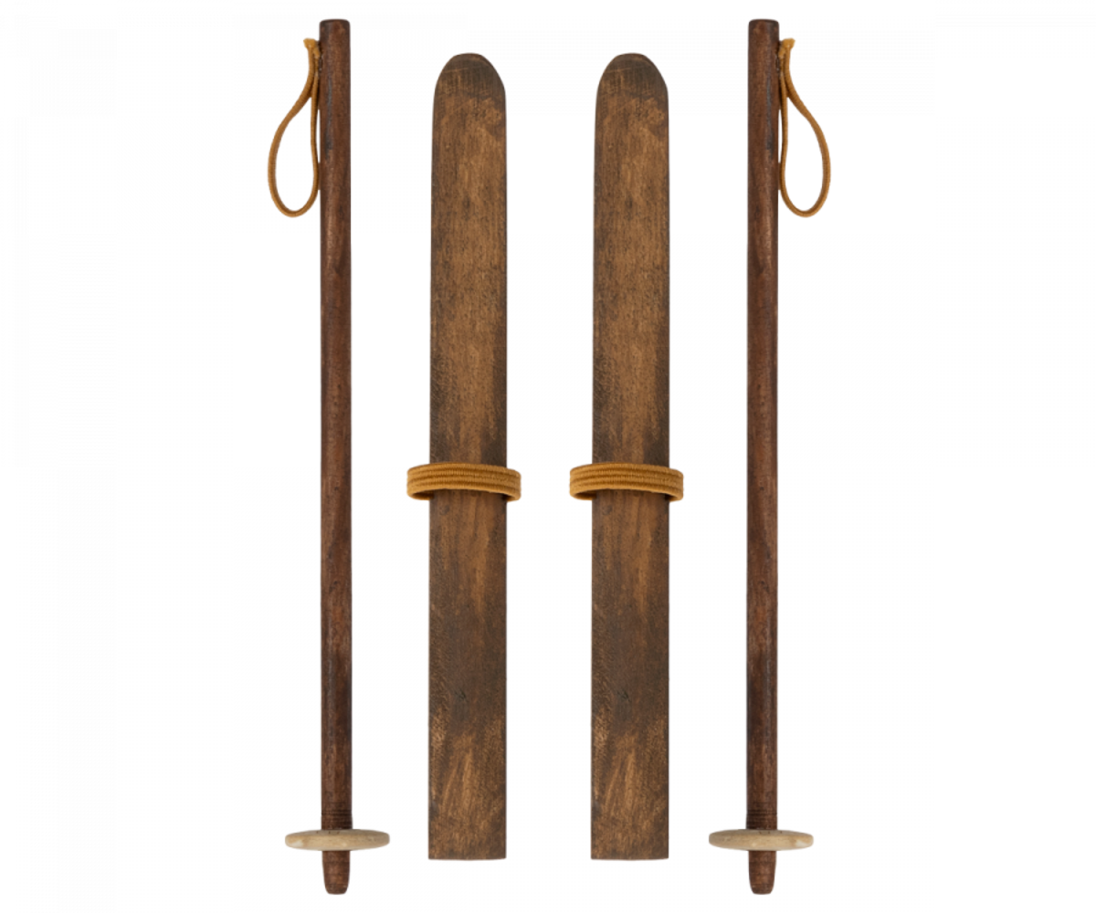 Maileg Set Ski's met Skistokken Vader en Moeder Muis Maileg Set Ski's met Skistokken Vader en Moeder Muis